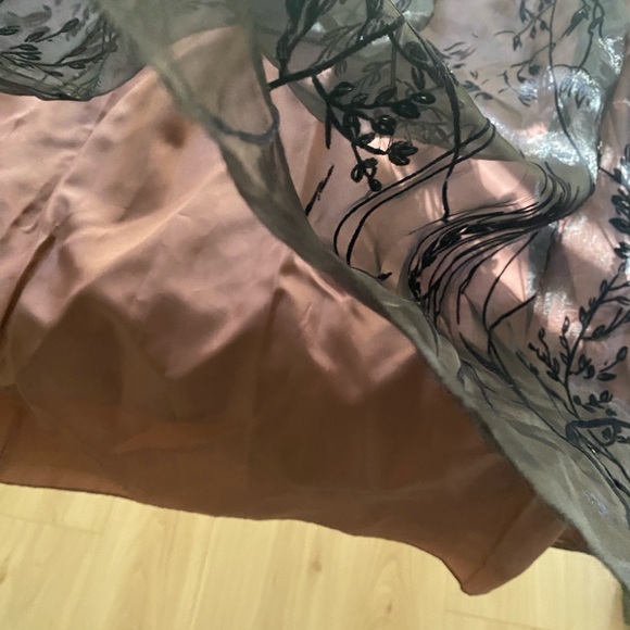 Ladies Designer Cocktail Skirt Black Embroidery David Meister - Picture 8 of 11